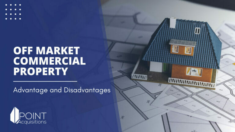 a house on top of a blueprint with the words off market commercial property